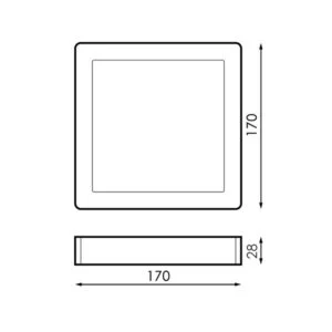 Plafond SLIM quadrado 12W LED 1200lm 3000K Branco - Image 2