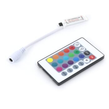 Mini Controlador IR 12Vdc para fita  LED RGB com Controlo Remoto