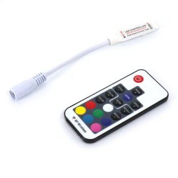 Mini Controlador 12Vdc/24Vdc para fita LED RGB com Controlo Remoto RF