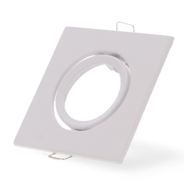 Aro de encastrar ECO GU10 quadrado rotativo Branco