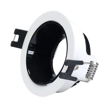 Aro de encastrar LANI redondo fixo Branco/Preto