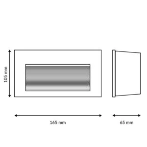 Aplique de encastrar DESAN rectangular IP65 7W LED 560lm 3000K Antracite - Image 4