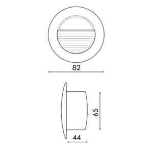 Aplique de encastrar CIRCLE redondo IP54 3W LED 240lm 3000K Preto - Image 3