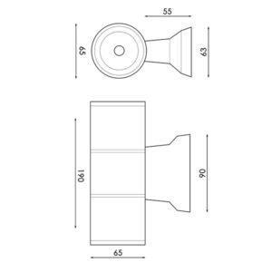 Aplique TUBE 2xGU10 IP54 alumínio Branco - Image 3