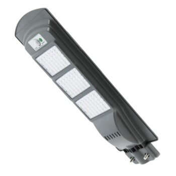 Aplique solar Street Light com sensor IP65 60W LED 1950lm 6000K Cinza