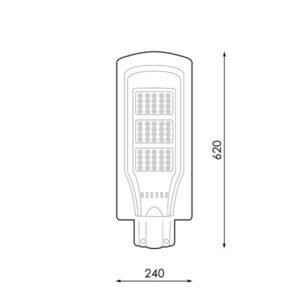 Aplique solar Street Light com sensor IP65 60W LED 1950lm 6000K Cinza - Image 7