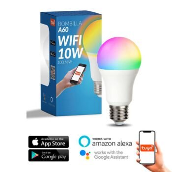 Lâmpada E27 (grosso) GLS SMARTHOME WIFI LED 10W RGB+CCT (3000-6000-7500K), APP, Alexa e Google Assistant