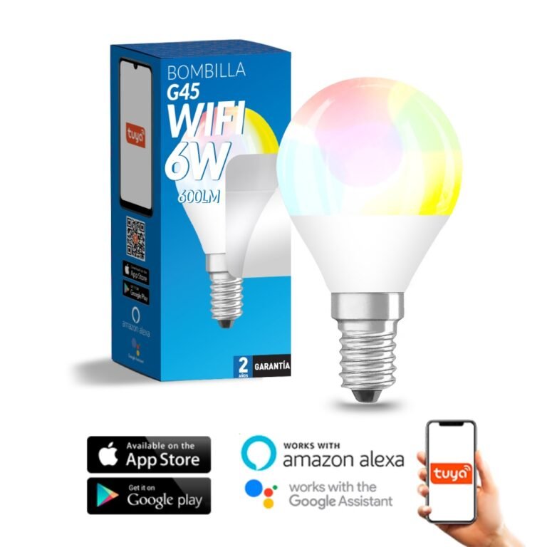 Lâmpada E14 (fino) Esférica SMARTHOME WIFI LED 10W RGB+CCT (3000-6000-7500K), APP, Alexa e Google Assistant