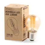 Lâmpada E27 (grosso) Esférica Filamento LED 4W 2300K 350lm Ambar