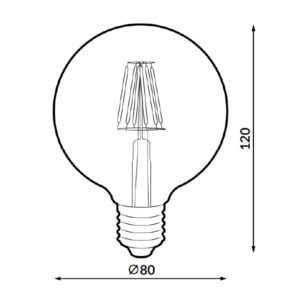 Lâmpada E27 (grosso) Globo Filamento LED G80 6W 2300K 500lm Ambar - Image 2