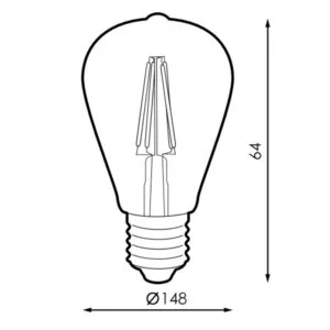 Lâmpada LED E27 (grosso) Filamento LED ST64 6W 2300K 500lm Ambar - Image 2