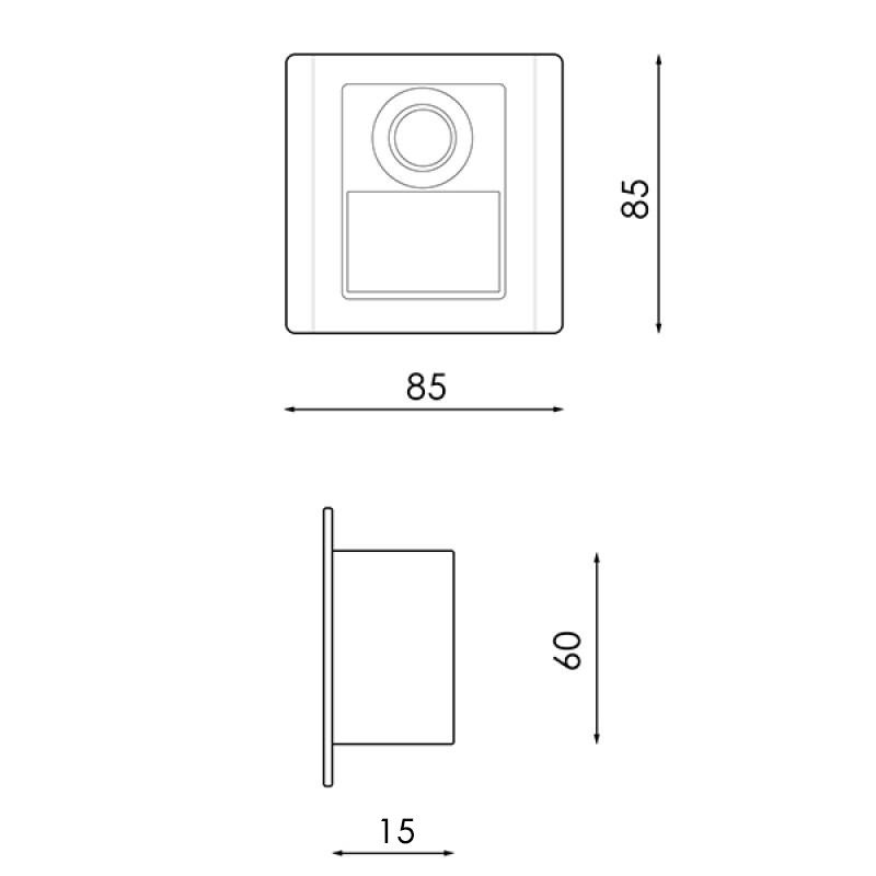 Baliza LED Encastrar NOMIS Square Sensor 1,2W 4500K Branca - Image 4