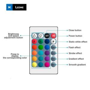 Mini Controlador IR 12Vdc para fita  LED RGB com Controlo Remoto - Image 3