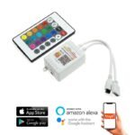 Mini Controlador IR/App 12Vdc/24Vdc para Fita Led RGB com comando