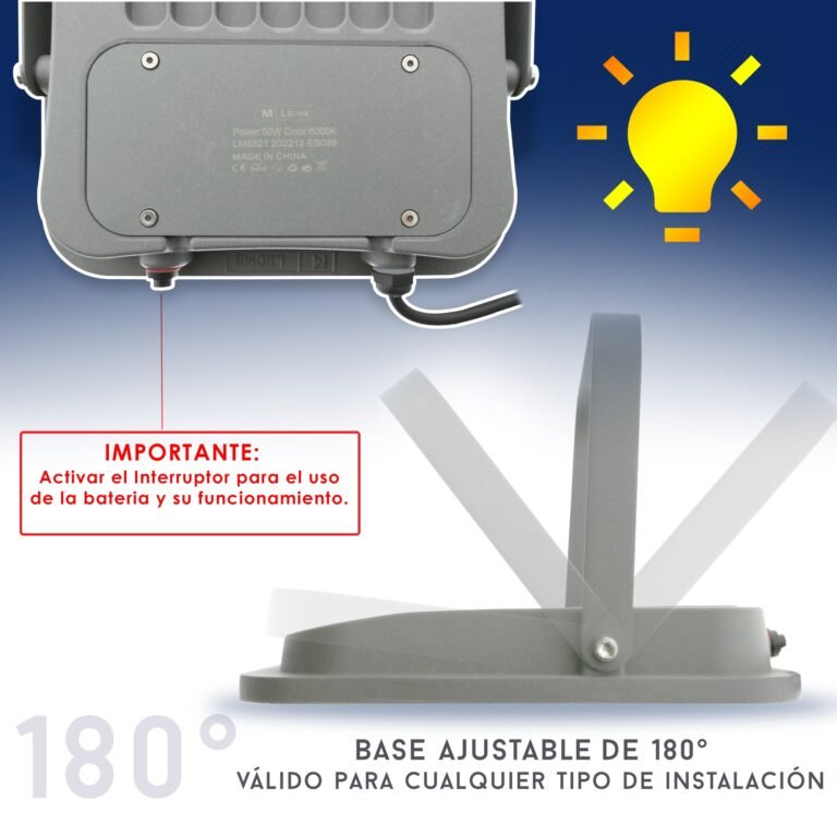 Projetor Solar VENECIA IP66 100W LED 4500lm 6000K Cinza - Image 2