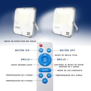 Projetor Solar VENECIA IP66 100W LED 4500lm 6000K Cinza - Image 3