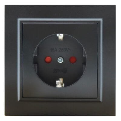 Tomada Schuko Série EP Preto