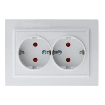 Tomada Schuko Dupla Série EP Branco