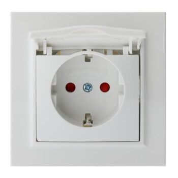 Tomada Schuko com Tampa Série EP Branco