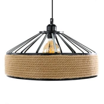 Suspensão WEST 1xE27 Corda Preto