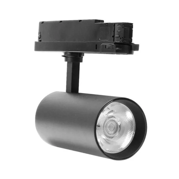 Foco para calha trifásica MILAN 30W LED 2700lm 4500K 36° Alumínio Preto