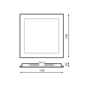 Foco de encastrar SLIM quadrado 12W LED 1200lm CCT (3000K-4500K-6000K) Níquel - Image 2