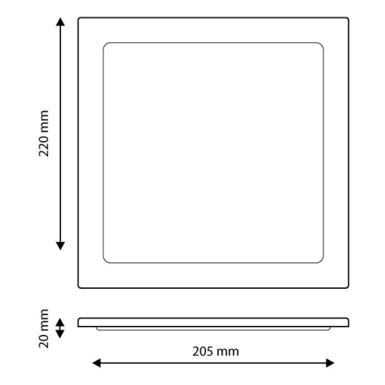 Foco de encastrar SLIM quadrado 20W LED 2000lm CCT (3000K-4500K-6000K) Níquel - Image 2