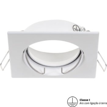 Aro de encastrar INTAKE quadrado rotativo com terra Branco