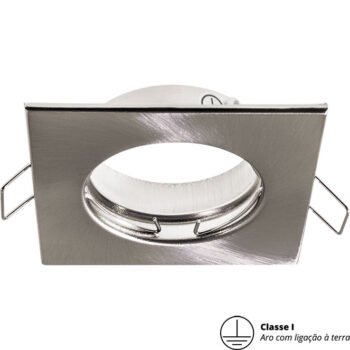 Aro de encastrar INTECA quadrado fixo com terra Níquel