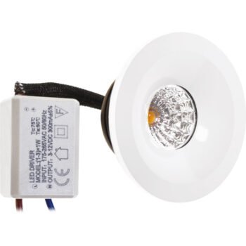 Foco de encastrar CENTIMO redondo fixo 1x1W LED 65lm 2700K Branco