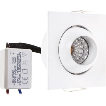 Foco de encastrar CENTAVO quadrado 1x1W LED 4000K Branco