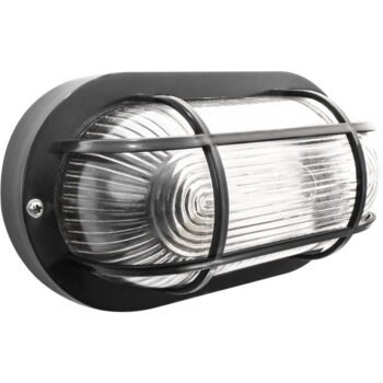 Aplique CAIA grande IP44 1xE27 Preto