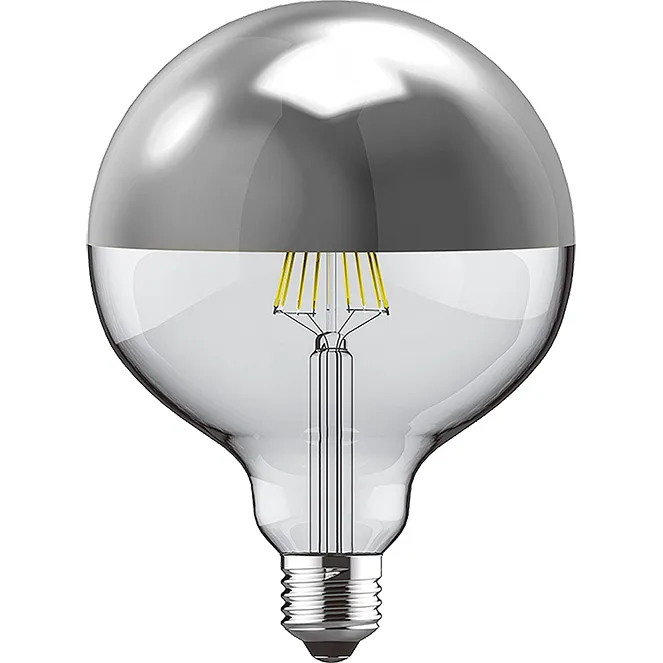 Lâmpada E27 (grosso) Globo CLASSIC TOPLED Regulável D125 8W 2700K 700lm Prateada