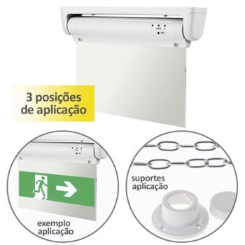Luz de Emergência KAZDAN permanente c/telecomando 1x2W LED 8lm