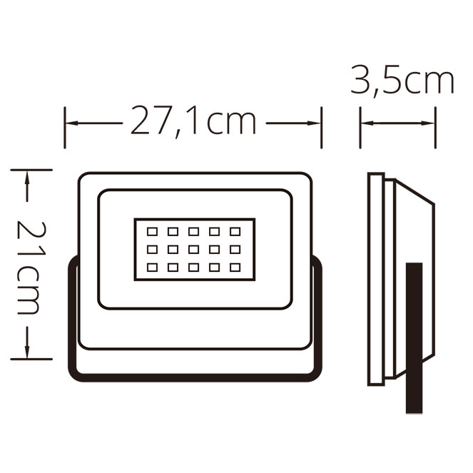 PROJECTEUR LED 50W 3750lm 6400K IP65 TUMUT