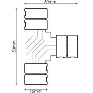 Conetor Tipo T para Fita Led 10mm Monocolor 12V/24V - Image 2