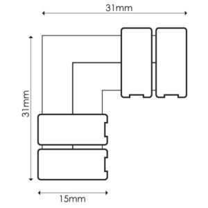 Conetor Tipo L para Fita Led 10mm RGB 12V/24V - Image 2