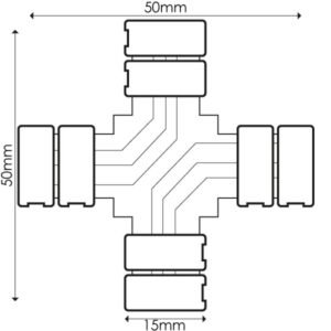 Conetor Tipo X para Fita Led 10mm RGB 12V/24V - Image 2
