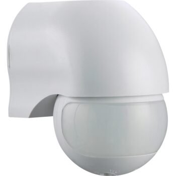 Sensor de movimento IR branco IP44, ângulo de detecção 180°