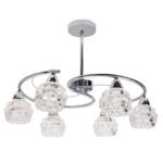 Candeeiro de tecto TULIPA GLASS 6xE14 Alt.Reg.xD.62cm Cromado