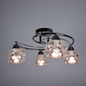Plafond TULIPA GLASS 4xE14 Alt.23,1xD.50cm Cromado - Image 3