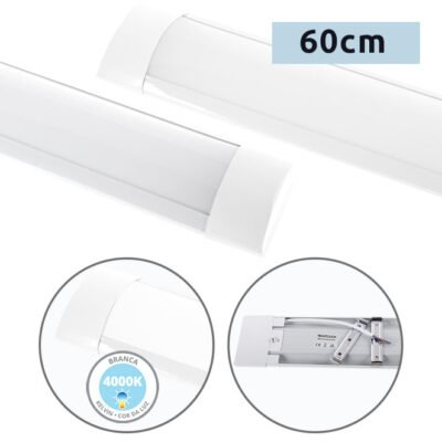 Régua ECOVISION BATTEN 60cm 18W LED 1260lm 4000K Branco