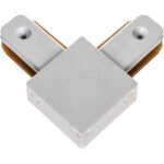 Conector "L" para calha LINE PRO X2 (2 condutores) em alumínio branco