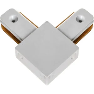 Conector "L" para calha LINE PRO X2 (2 condutores) em alumínio branco