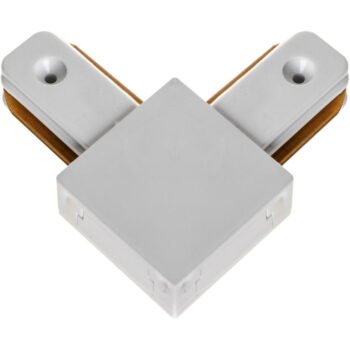 Conector "L" para calha LINE PRO X2 (2 condutores) em alumínio branco