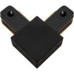 Conector "L" para calha LINE PRO X2 (2 condutores) em alumínio preto