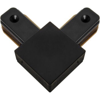 Conector "L" para calha LINE PRO X2 (2 condutores) em alumínio preto