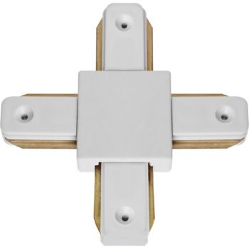 Conector "X" para calha LINE PRO X2 (2 condutores) em alumínio branco