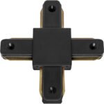 Conector "X" para calha LINE PRO X2 (2 condutores) em alumínio preto
