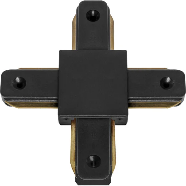 Conector "X" para calha LINE PRO X2 2 condutores em alumínio preto